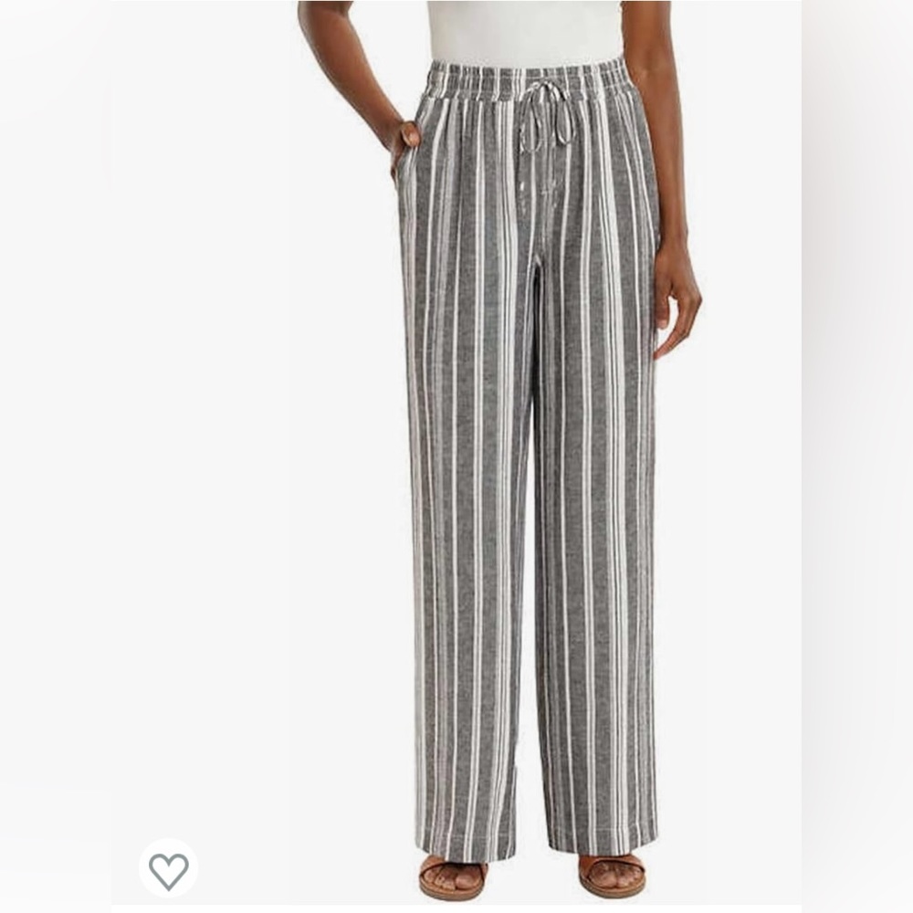 NWOT BRIGGS Women’s Linen Blend Pants With Pockets.